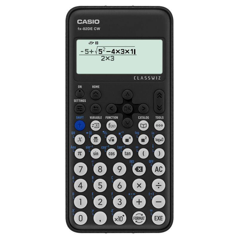 CASIO Schulrechner FX-82DE CW, Batteriebetrieb