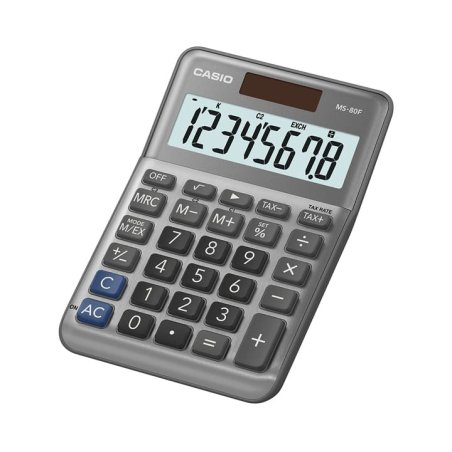 CASIO Calculatrice de bureau MS-80F, 8 chiffres, argent