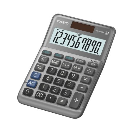 CASIO Calculatrice de bureau MS-100F, 10 chiffres, argent