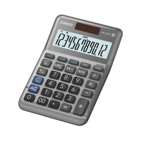 CASIO Calculatrice de bureau MS-120F, 12 chiffres, argent