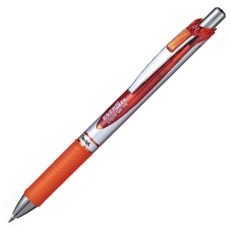 Pentel EnerGel Xm Retractable gel pen Orange, Silver 1 pc(s)
