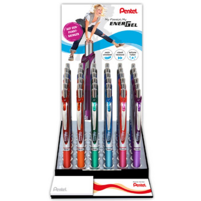 Pentel Liquid Stylo roller encre gel Energel BL77,présentoir