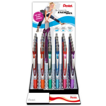 Pentel Liquid Stylo roller encre gel Energel BL77,présentoir