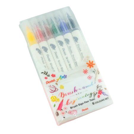 PentelArts Feutre pinceau BrushSignPen Twin, set de 6