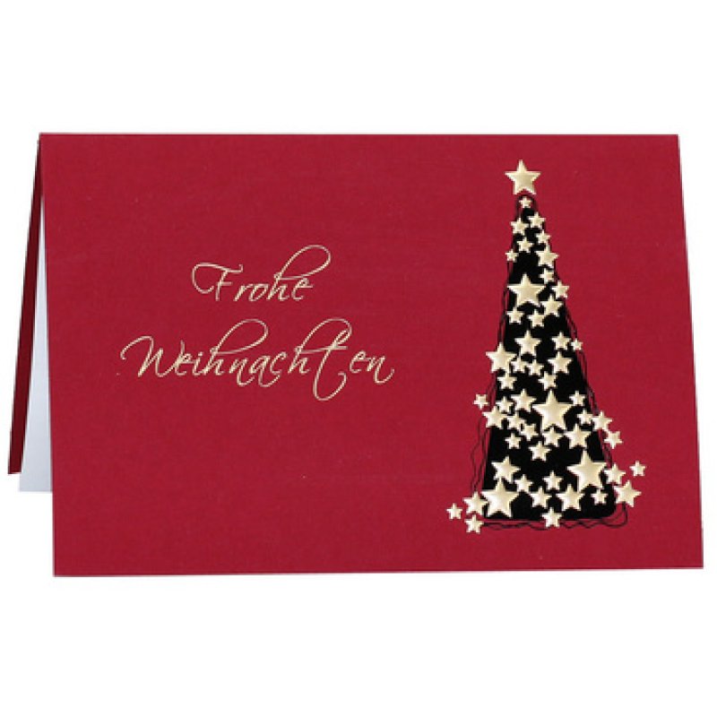 RÖMERTURM Weihnachtskarte "Goldener Sternbaum", rot