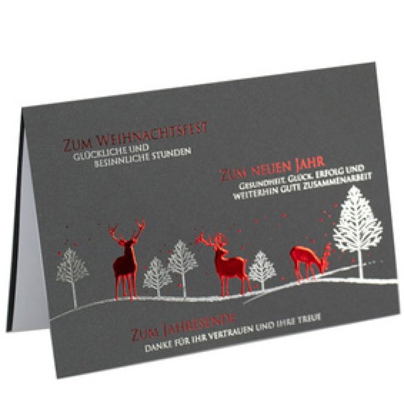 RÖMERTURM Weihnachtskarte "Rote Hirschfamilie"