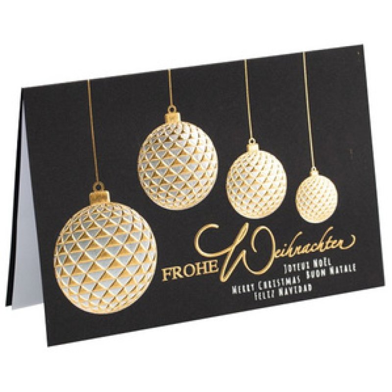 RÖMERTURM Weihnachtskarte "Goldende Weihnachtskugeln"