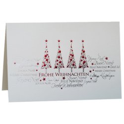 RÖMERTURM Weihnachtskarte "Silberrote Weihnachtsbäume"