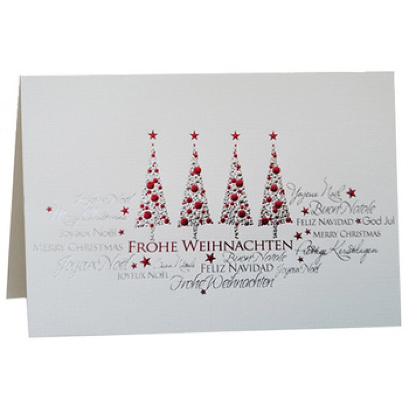 RÖMERTURM Weihnachtskarte "Silberrote Weihnachtsbäume"