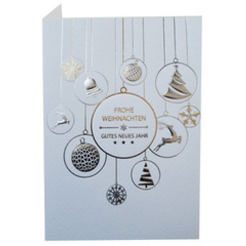 RÖMERTURM Weihnachtskarte "Weiße Kugeln"