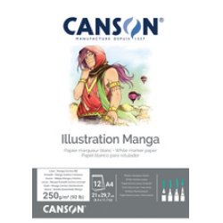 CANSON Bloc de dessin Illustration Manga, A3, 250 g/m2