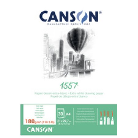 CANSON Bloc papier dessin "1557", A5, 180 g/m2, 30 feuilles