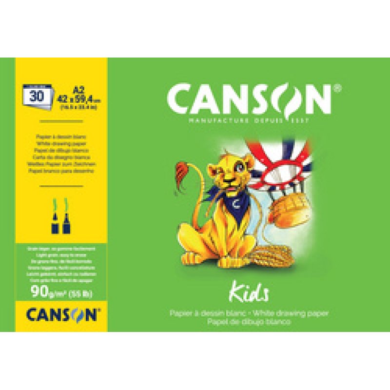 CANSON Bloc à dessin Kids, A3, 90 g/m2, 30 feuilles