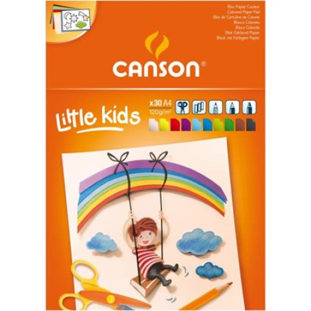 CANSON Bloc papier création couleur Kids, A4, 30 feuilles