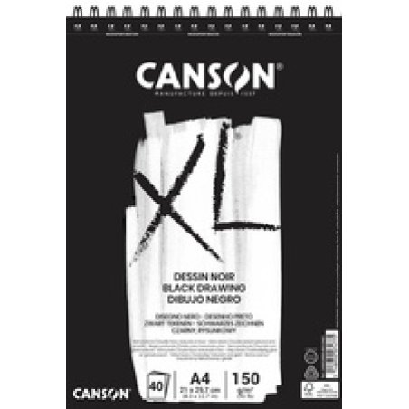CANSON Bloc à croquis et études XL Noir, A5, noir