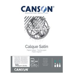CANSON Bloc papier calque satin, 90/95 g/m2, A3