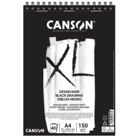 CANSON Bloc à croquis et études XL Noir, A3, noir