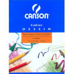 CANSON Cahier à dessin, uni, 120 g/m2, 170 x 220 mm
