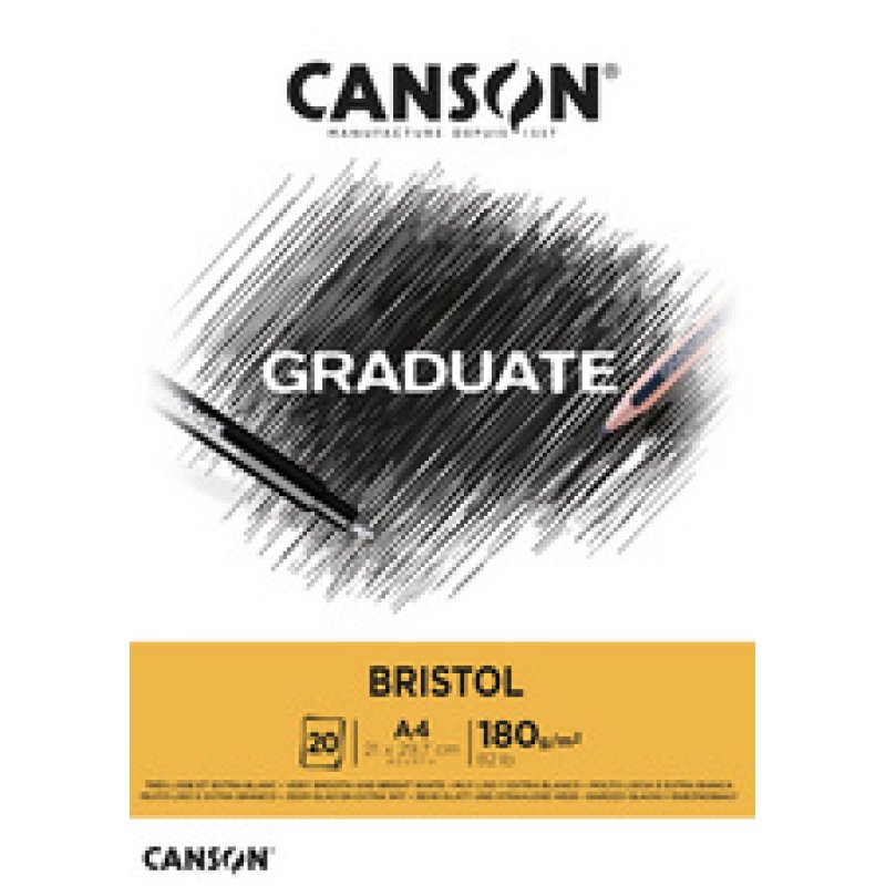 CANSON Bloc de dessin GRADUATE BRISTOL, A5