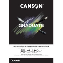 CANSON Bloc de dessin GRADUATE MIXED MEDIA, A5, noir