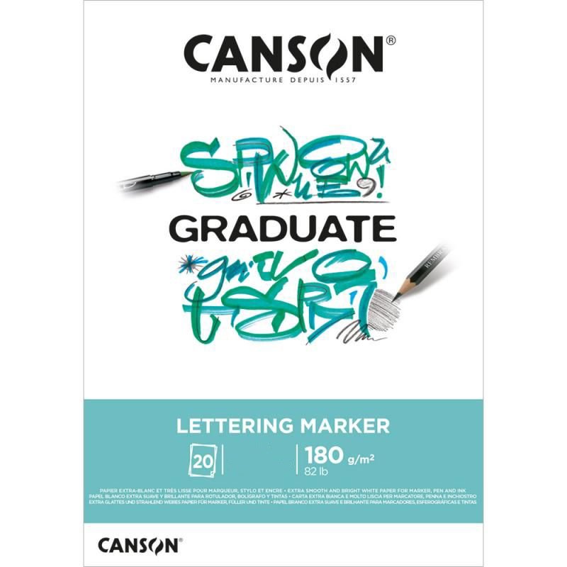CANSON Bloc de dessin GRADUATE LETTERING MARKER, A4