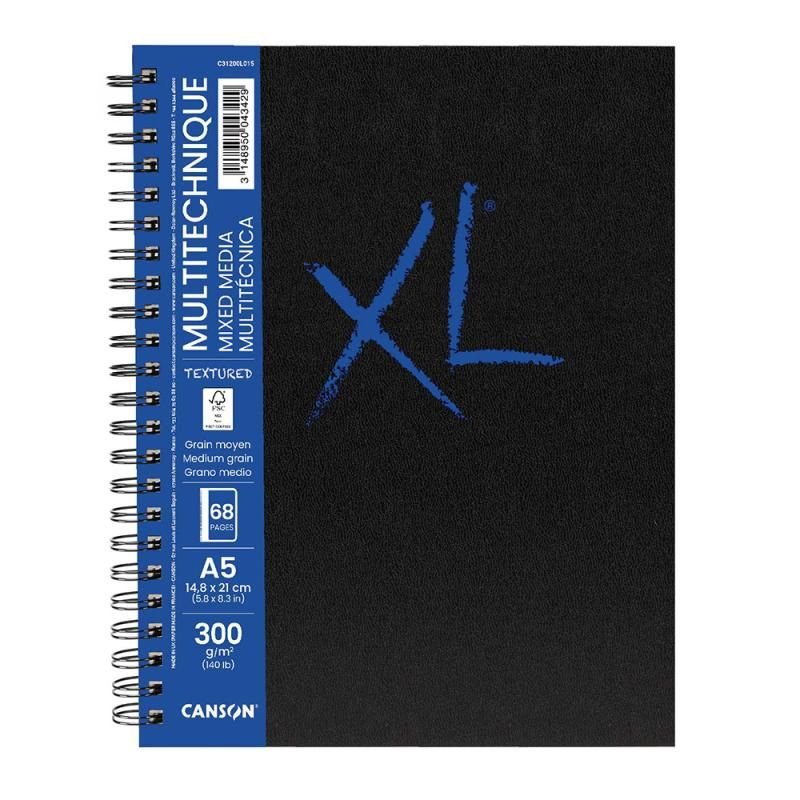 CANSON Carnet de dessin XL BOOK MIXED MEDIA Textured, A5