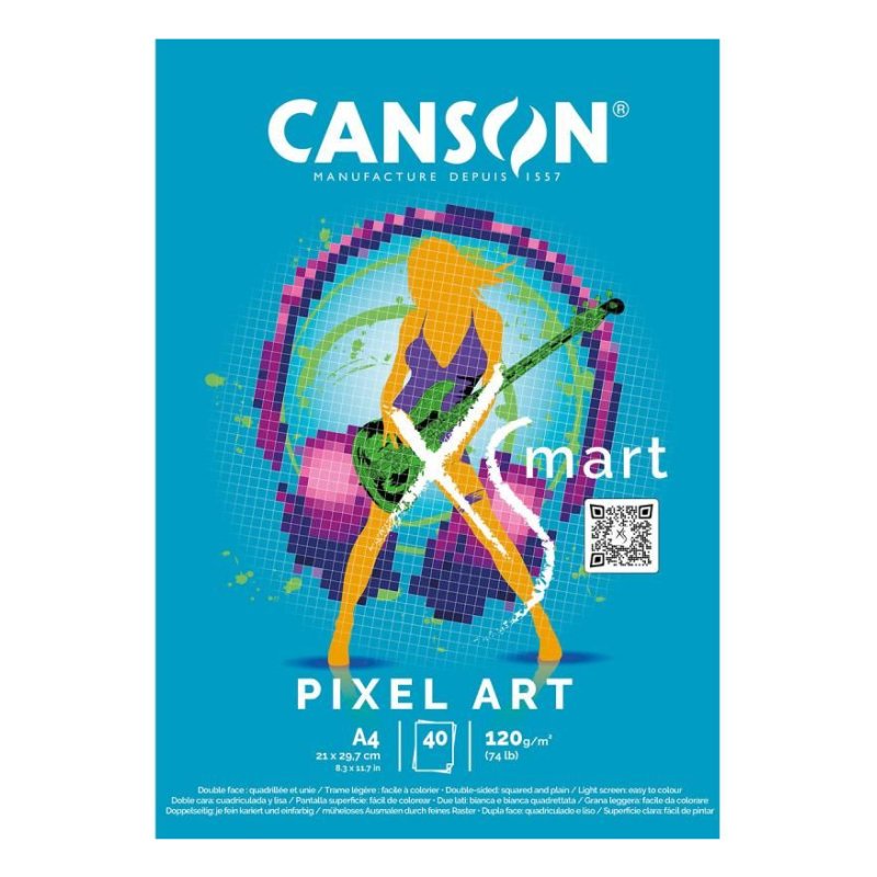 CANSON Bloc de dessin XS'MART PIXEL ART, A4