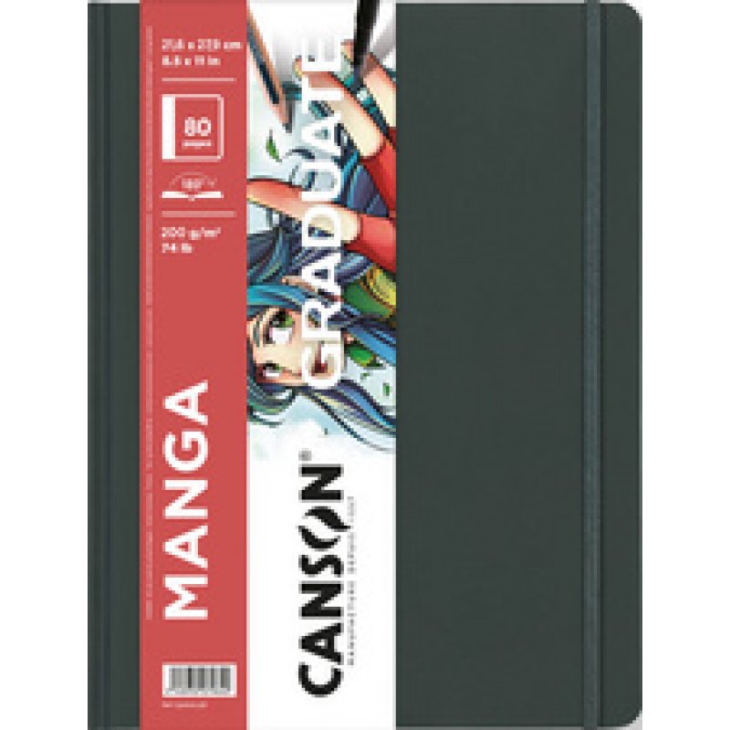 CANSON Carnet à croquis GRADUATE Manga, 216 x 279 mm, noir