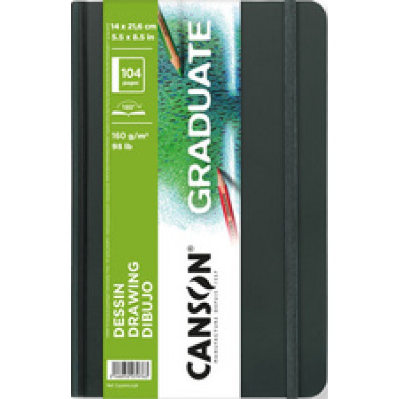 CANSON Carnet à croquis GRADUATE DRAWING, 279 x 356 mm, noir