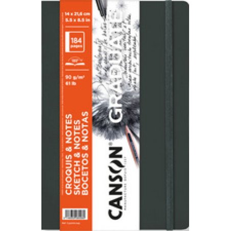 CANSON Carnet à croquis GRADUATE SKETCH & NOTES, gris foncé