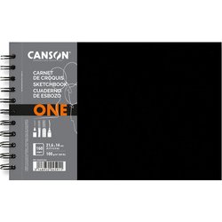 CANSON Carnet de croquis ONE, 216 x 140 mm, noir