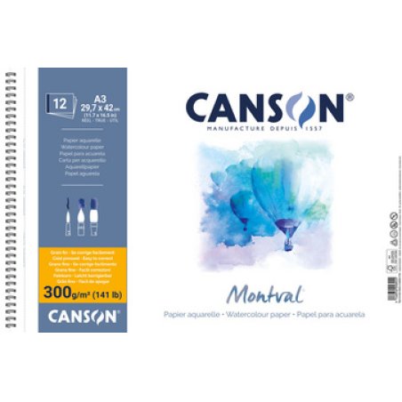 CANSON Album papier aquarelle "Montval", 160 x 284 mm, 300 g