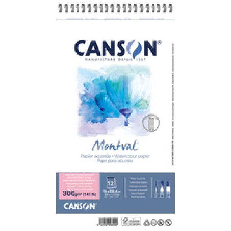 CANSON Album papier aquarelle "Montval", 160 x 284 mm, 300 g