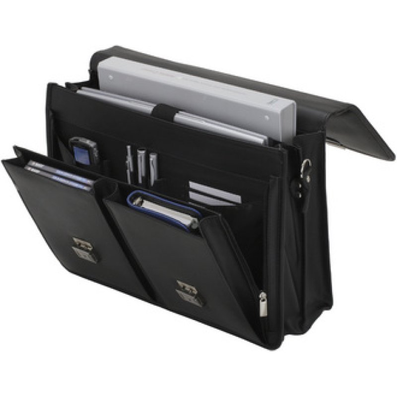 Alassio Porte-documents "VENETO", cuir, noir