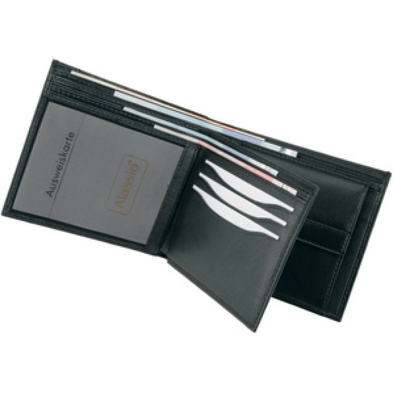 Alassio Portefeuille combiné, cuir nappa, noir