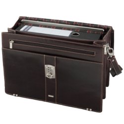 Alassio Porte-documents "MONACO", cuir, marron foncé