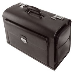Alassio Valise pour pilotes "VERONA", cuir, noir