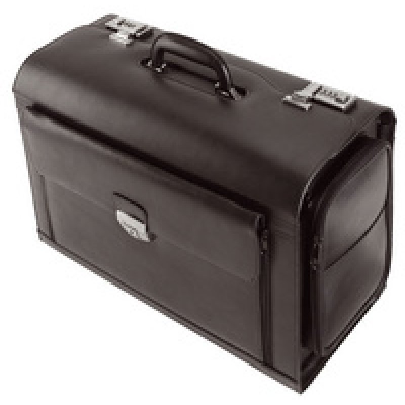 Alassio Valise pour pilotes "VERONA", cuir, noir