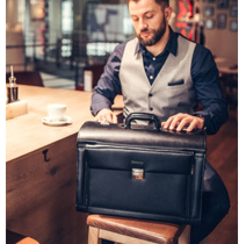 Alassio Valise pour pilotes "VERONA", cuir, noir