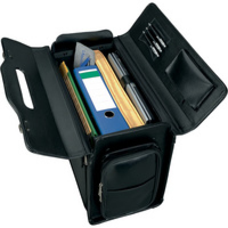 Alassio Valise pour pilotes "VERONA", cuir, noir