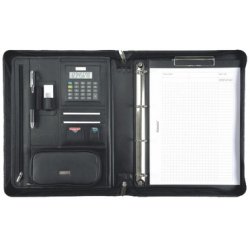 Alassio serviette classeur "BOSA", A4, cuir nappa, noir