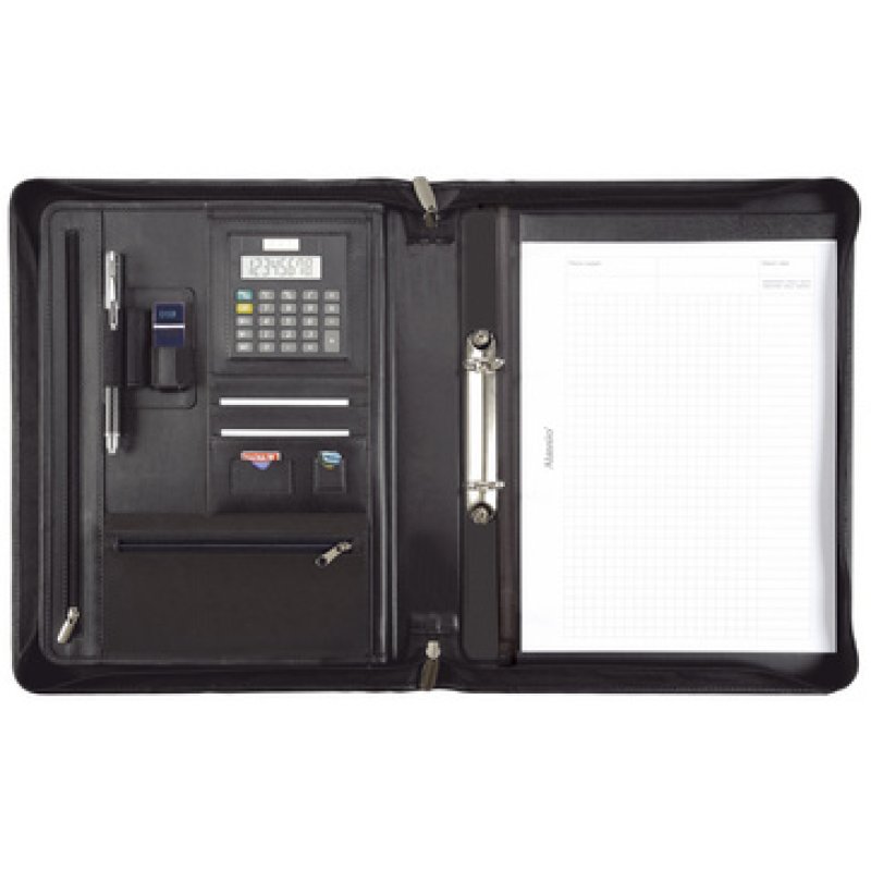 Alassio Serviette classeur "CARPO", A4, cuir nappa, noir