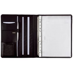 Alassio Serviette classeur "CREMONA II, A4, cuir nappa noir