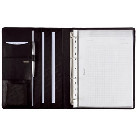 Alassio Serviette classeur "CREMONA II, A4, cuir nappa noir
