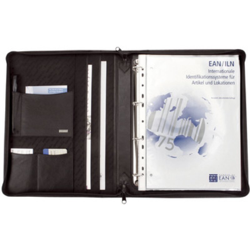 Alassio Serviette classeur "MONZA", A4, similicuir, noir