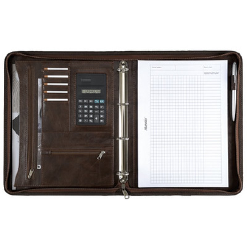 Alassio Serviette classeur "MASSA", A4, similicuir, marron