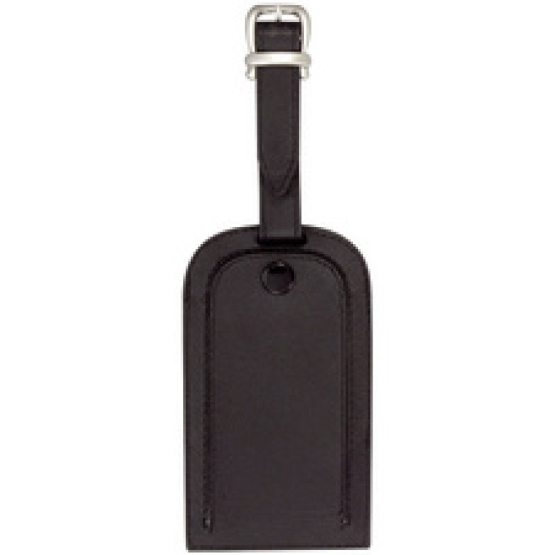 JSA étiquette à bagage, en cuir, noir