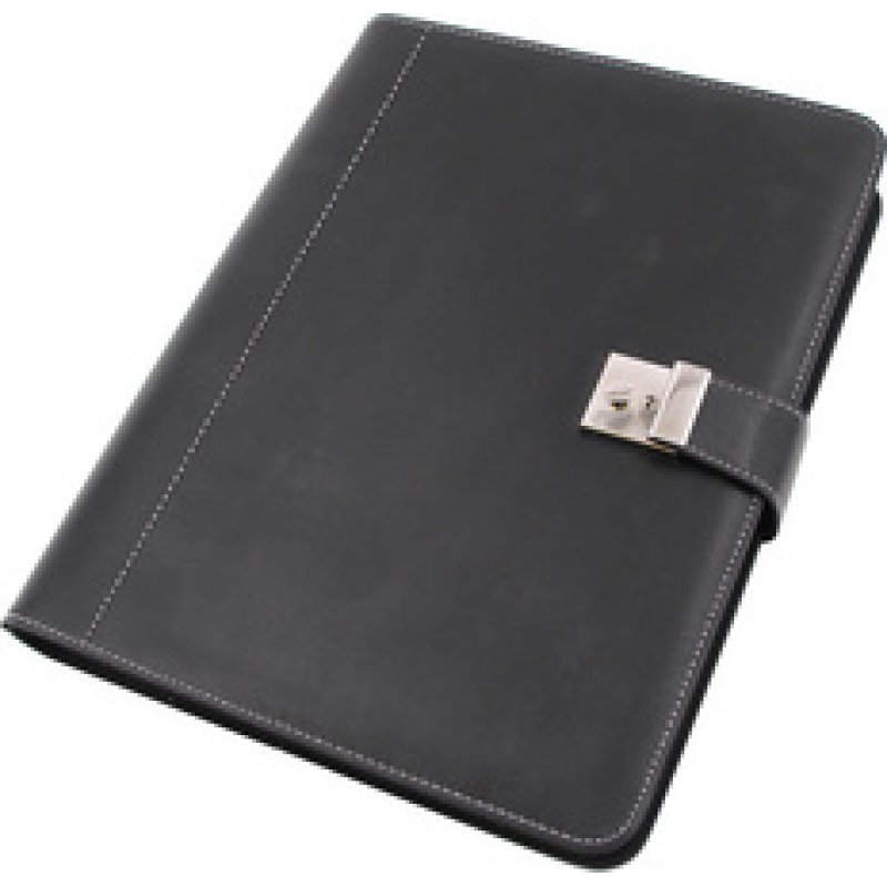 Alassio Classeur à anneaux, A4, simili cuir, noir