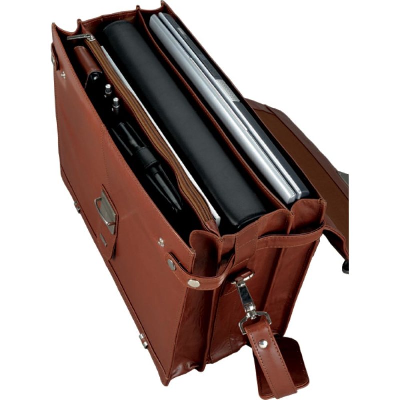 Alassio Porte-documents "MOCCA", cuir, cognac