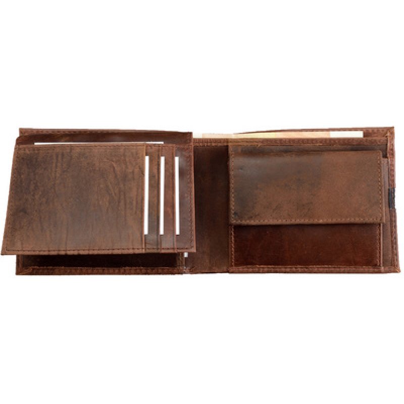 Alassio Portefeuille, cuir, format paysage, marron foncé